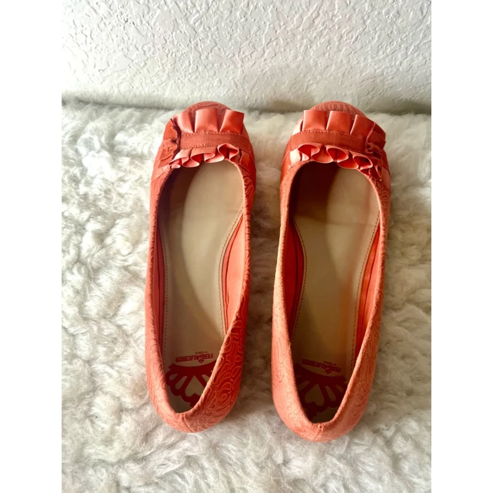 Fergalicious by Fergie Pink Fabric Slip On Ballet Shoes Women Size 8.5M